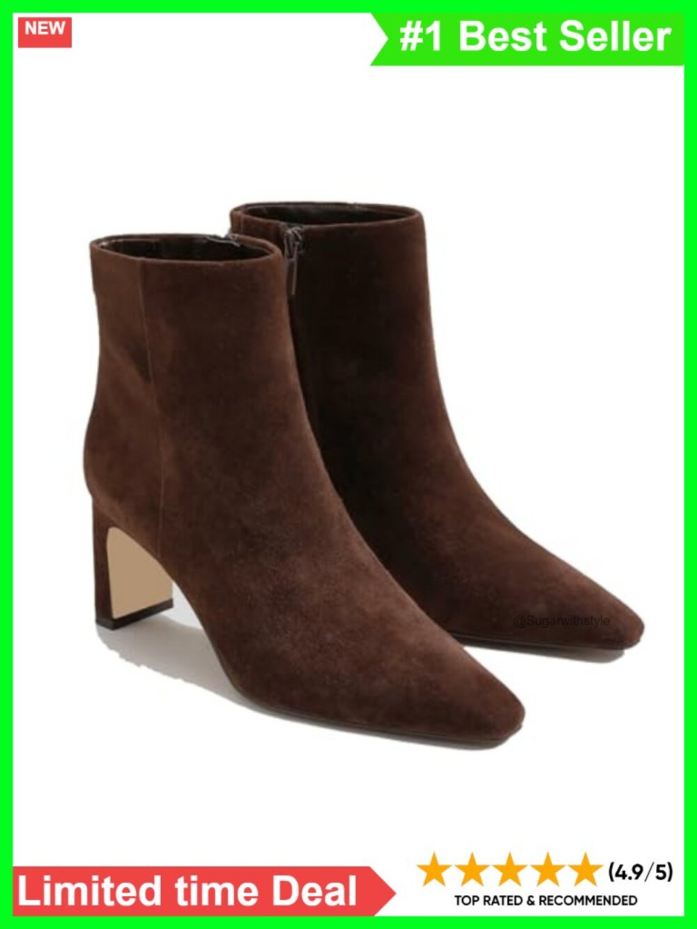 Women's Ankle Boots Chunky Low Heel Square Toe Heeled Booties Side Zipper Fall